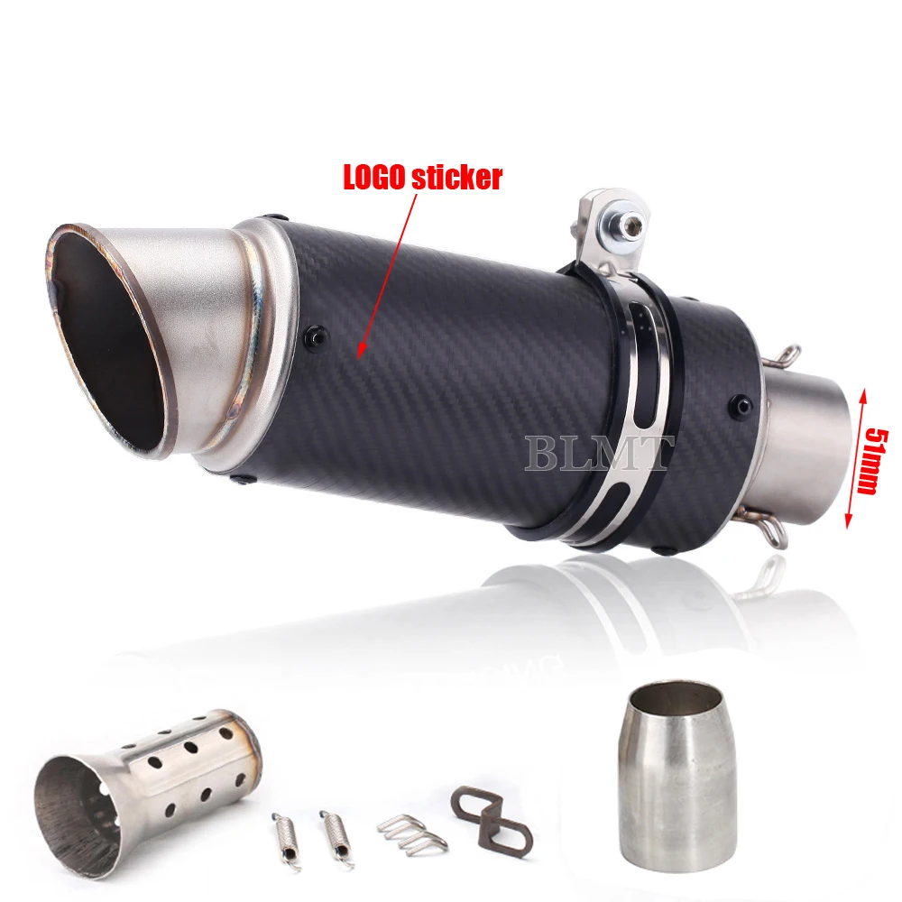 Universele 51/60mm motorfiets sc uitlaat inox uitlaat koolstofvezel uitlaat met DB Killer voor z900 R3 R25 MT07 MT09 R1 Z400 Z650