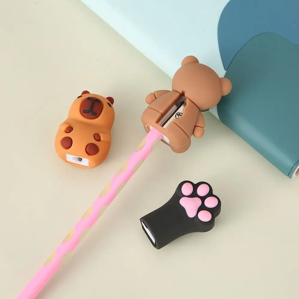 Mini Cute Capybara Pencil Sharpener Anime Cartoon Capybara Pencil Cutter Single Hole Kawaii Pencil Cutting Tools School Supplies