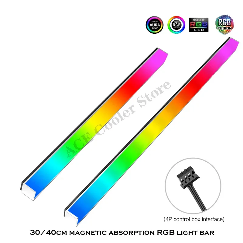 Magnetyczna listwa oświetleniowa LED RGB do dekoracji szafki PC A-RGB Pollution Atmosphere Symphony 30/40CM 12V/5V ASUS AURA SYNC