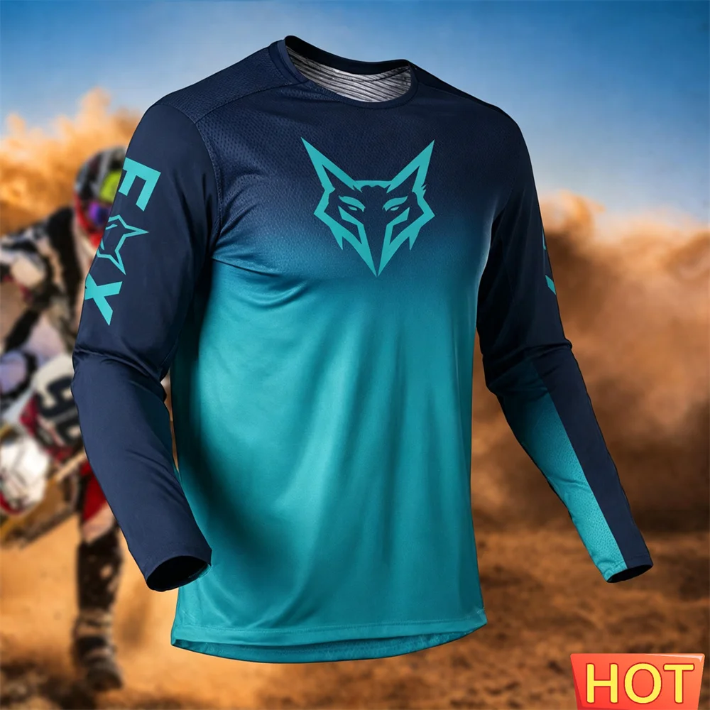 New Men's Motorcycle Adventure Riding Shirts Autumn Mountain Bike Off Road Long Sleeve Riding Training Men's Motorcycle T-shirts image 3