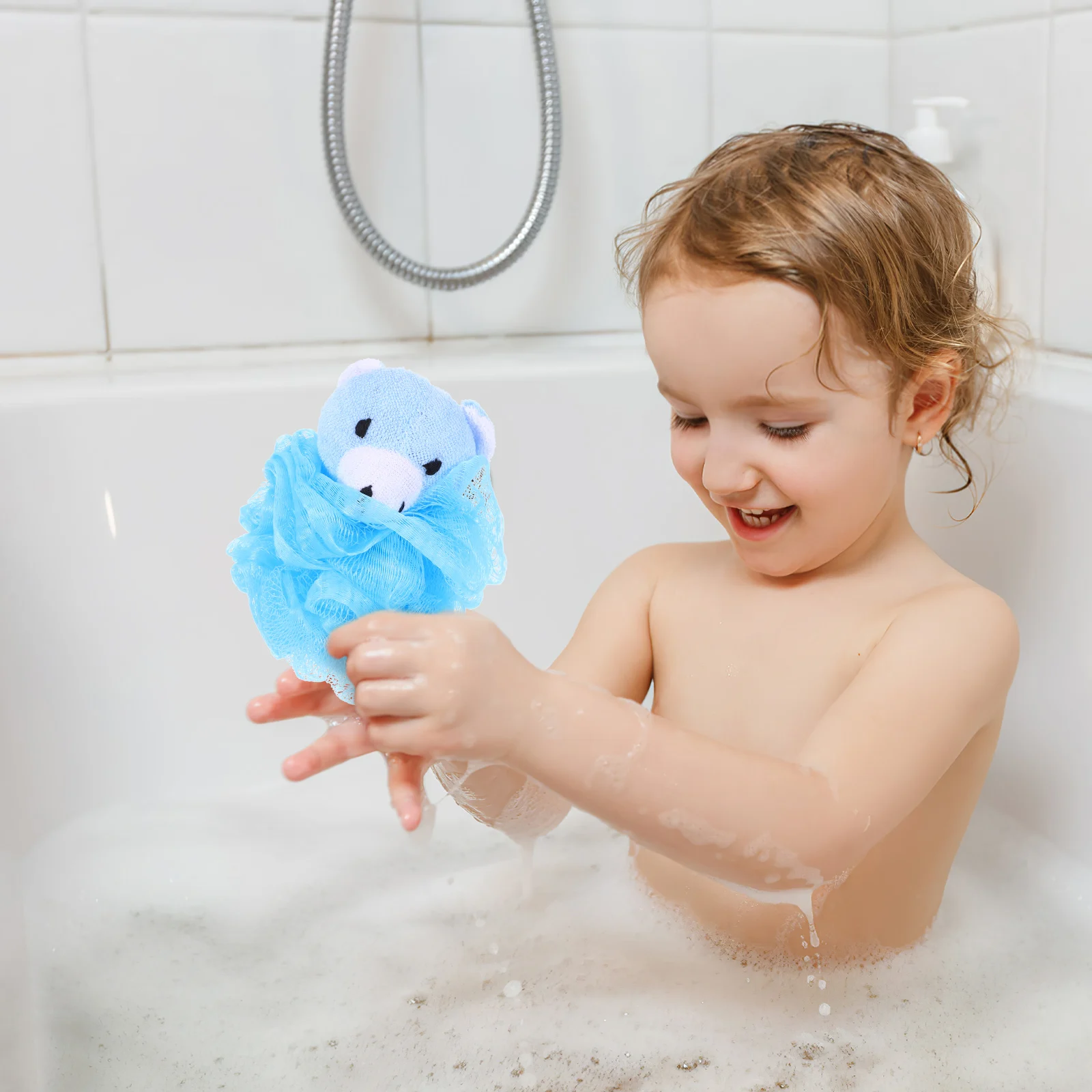 

4pcs Kids Bath Cartoon Wash Towels Body Scrub Soft Non Irritating Exfoliating Shower Accessories for Children Mixed