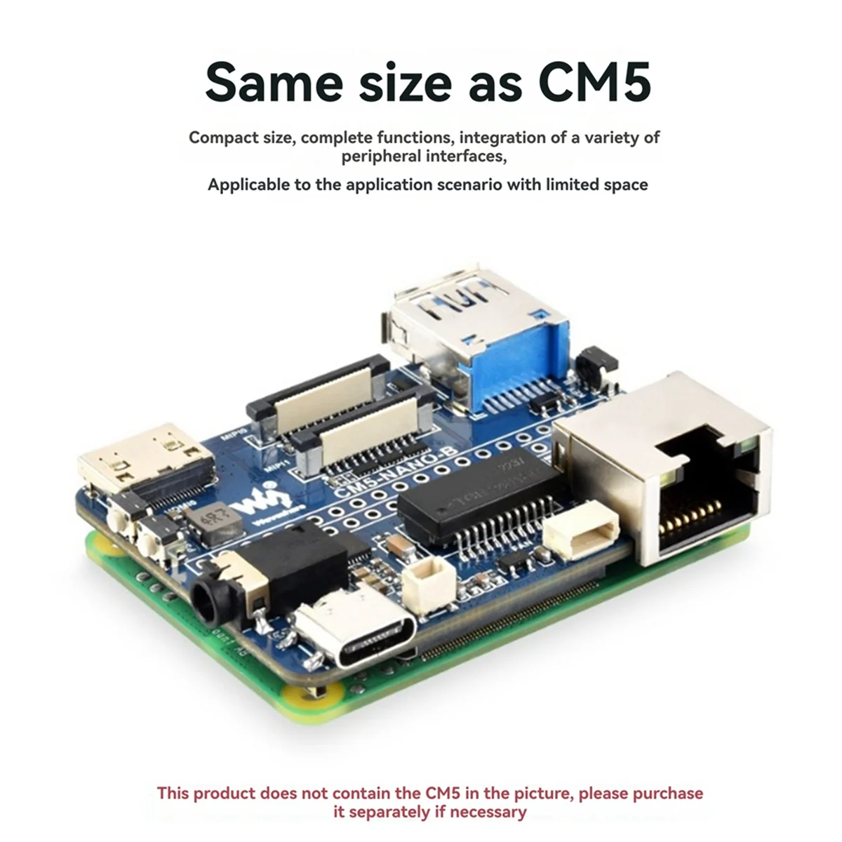 Nuevo Waveshare para Raspberry Pi CM5 Mini Base IO placa NANO B desarrollo módulo informático placa de expansión tipo B CM5-NANO-B