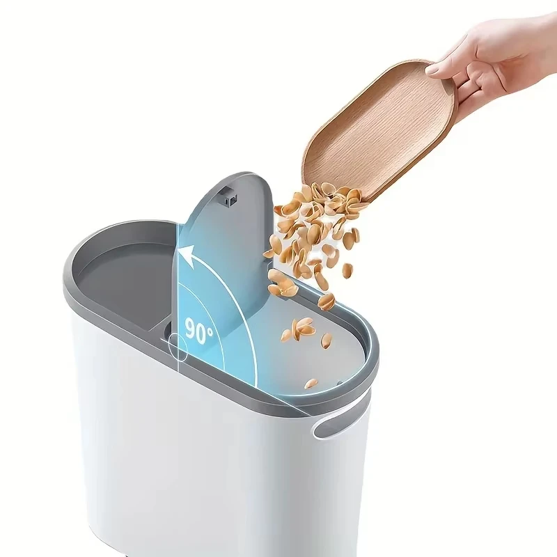 10L Large Capacity Bathroom Trash Can Press Type Space Saving Design Suitable For Bathroom Kitchen Living Room Creative Garbage