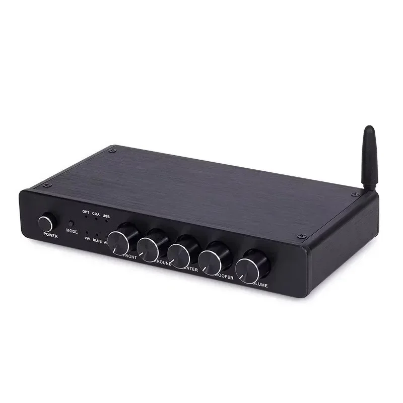 5.1 Channel Front Effect Audio Decoder Coaxial Fiber AUX USB Bluetooth Input with Volume Adjustment DC12V