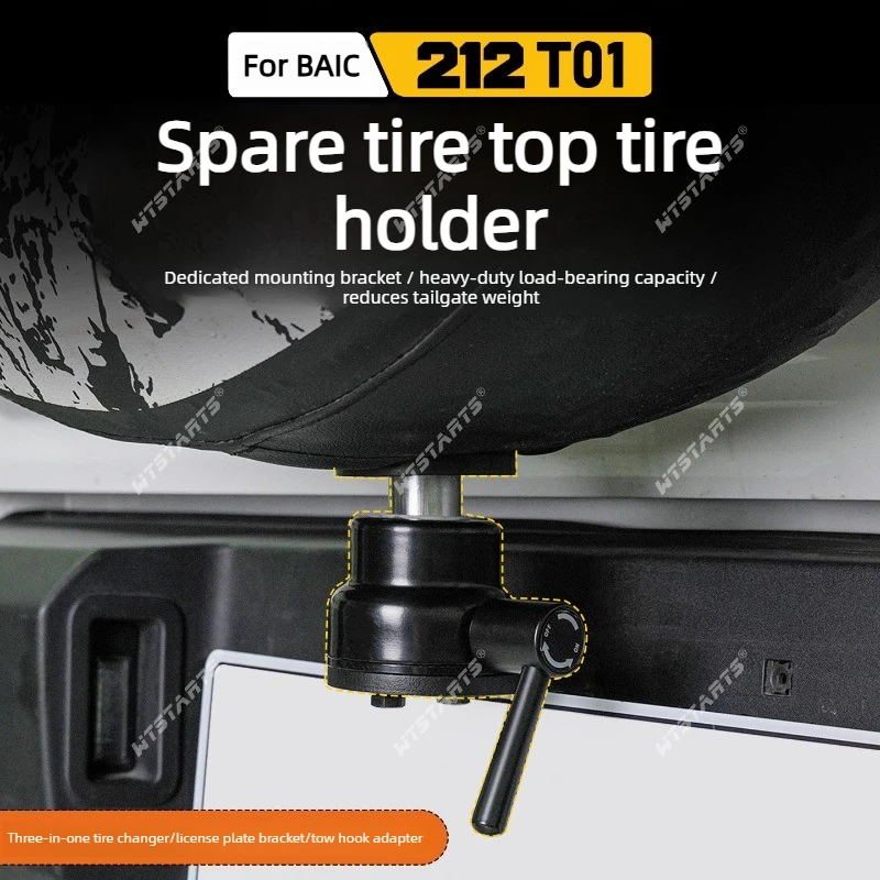 Für BAIC 212 T01 Reifenhalter Stoßstangenhalterung Kennzeichenrahmen Vibrationsdämpfender Ersatzrad-Stabilisator Offroad-Zubehör