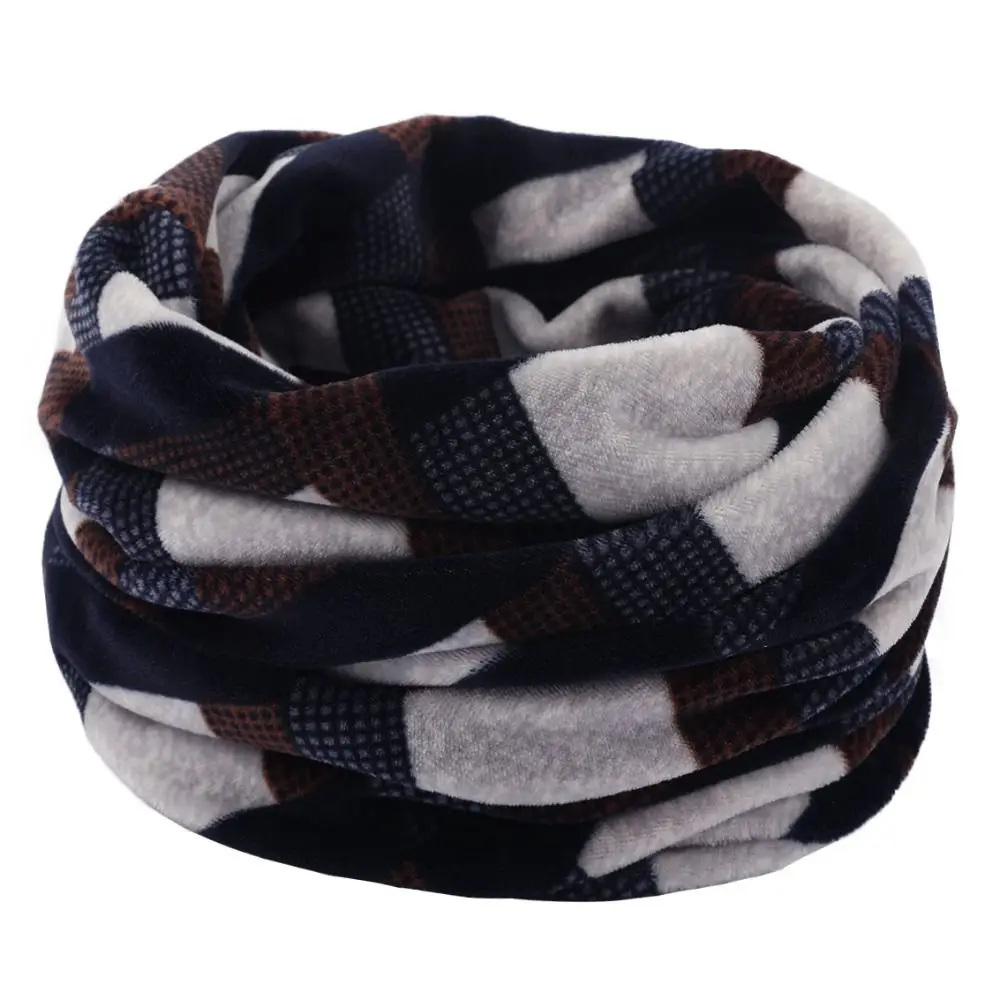 Unisex Windproof Soft Ring Scarves Thermal Loop Outdoor Sports Fleece Neck Scarf Double Layer Neck Warmer