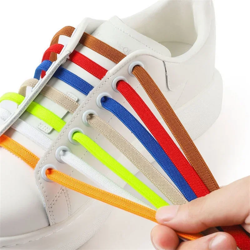 No Tie Shoe Elastic Laces, Sneakers Flat Shoelaces, Quick Shoelace for Shoes, Crianças, Adulto, One Size Fits All Shoes