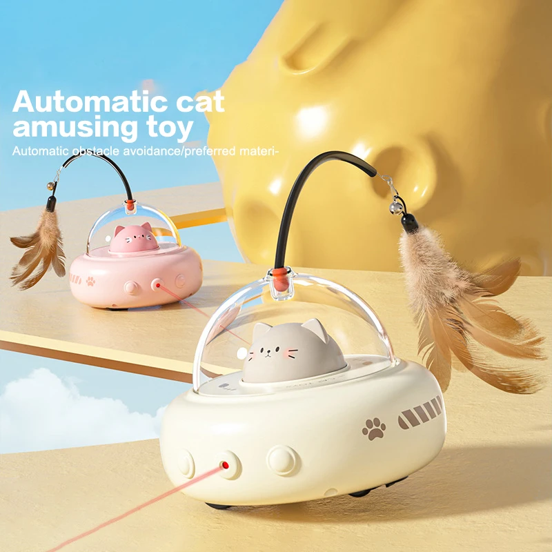 Pet Cat Toy Self-entertainment Cat Amusement Device Multifunctional Electric Cats Toy Cat Interactive Toys Feather Cat Teaser