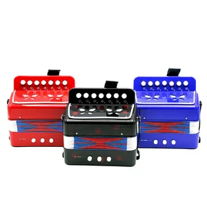 Mini 7 Keys accordion, durable, 2 lows, educational musical instrument, beginner toy, best gift, black 8 Main Sales Children's accordion - №3