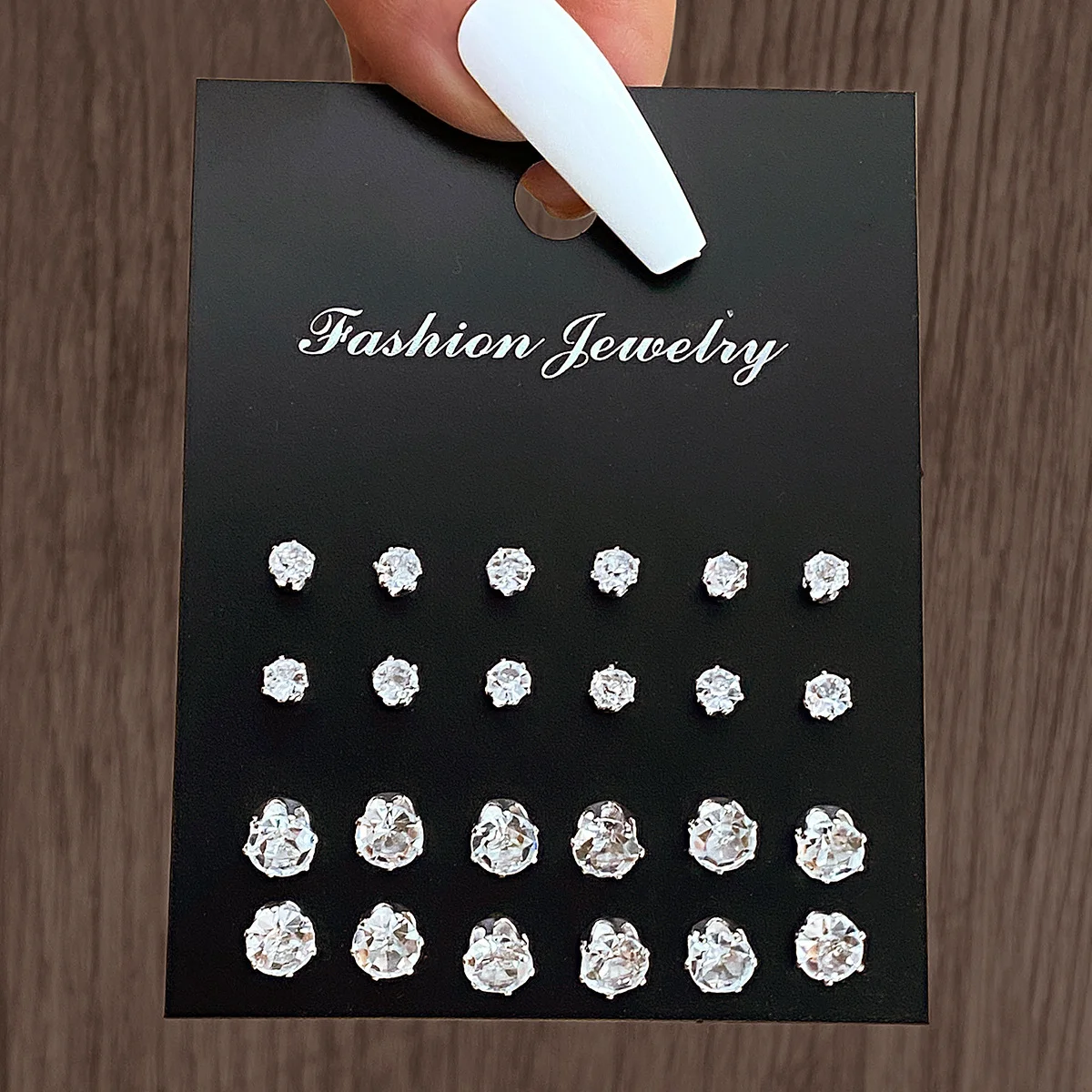 24pcs/set Fashion Minimalist Sparkling Zircon Stud Earrings For Women Decorative Earring Party Date Daily Wear Jewelry Gifts New