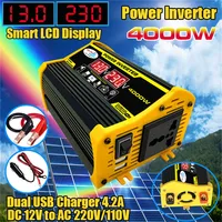 Peak 4000W Car Power Inverter 12V 220V/110V LED AC Converter Charger Adapter Inversor Dual USBTransformer Modified SineWave