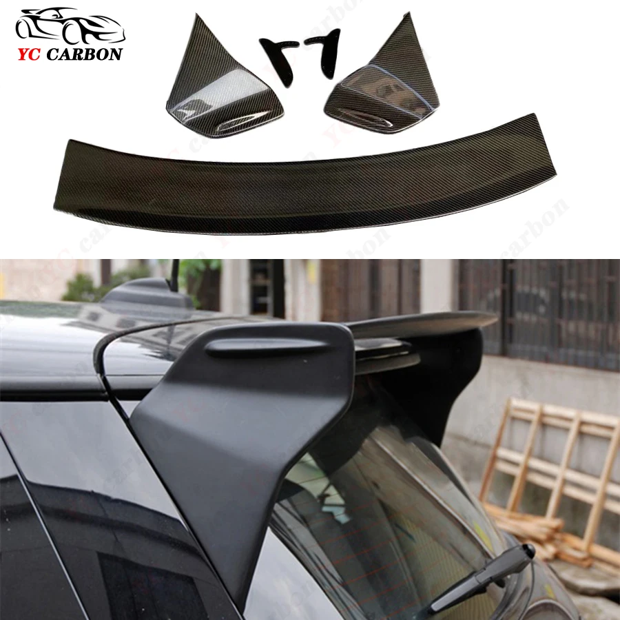 For BMW mini F55 F56 Carbon Fiber Tail fins Rear Trunk Spoiler Guide Wing Rear Wing Car Trunk Diverter Upgraded body kit