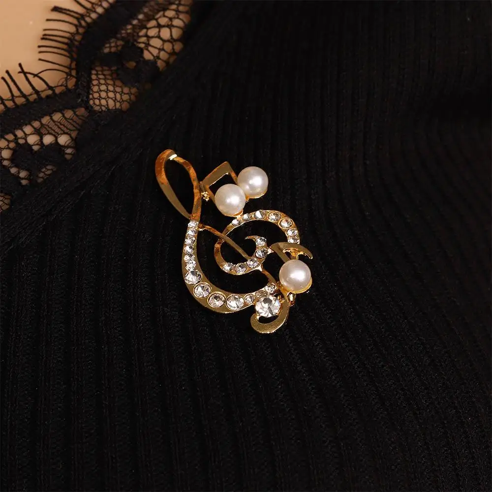 مجوهرات الزفاف وشاح كليب هدية لفتاة فستان اكسسوارات كريستال حجر الراين اللؤلؤ الموسيقية ملاحظة بروش دبابيس وشاح مشبك