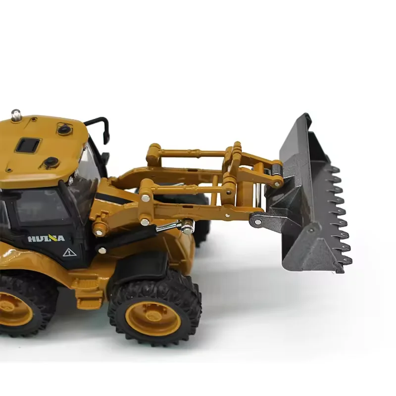 Huina 1704 1:50 Wheel Car Excavator Bulldozer Combine Construction Truck Alloy Tractor Metal Back Hoe Diecast Backhoe Loader Toy