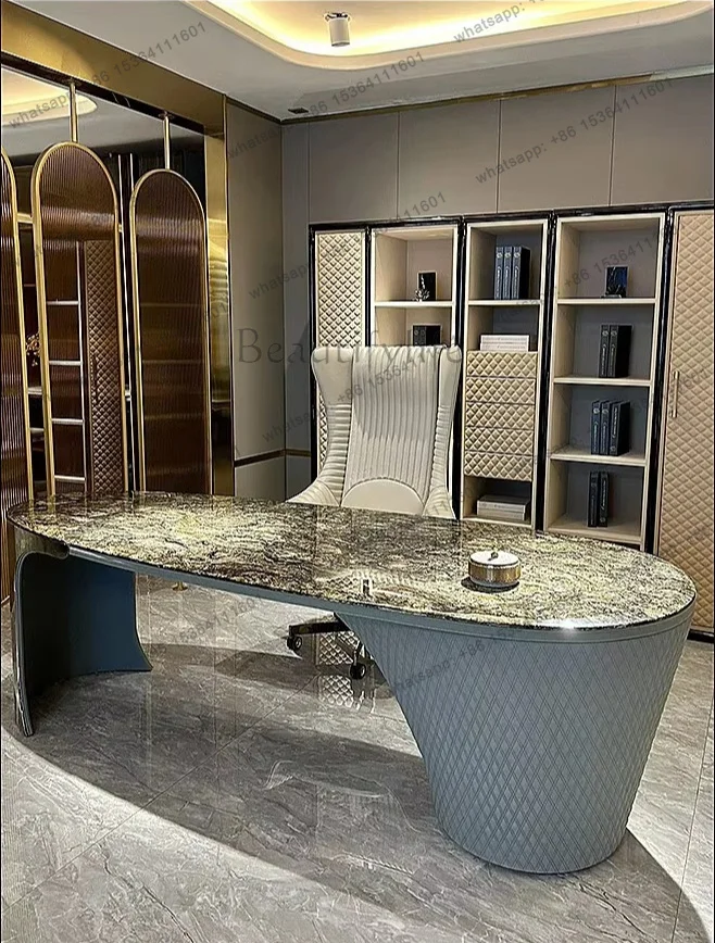 YJ Italian luxury Visionnaire designer Room desks Computer desk office table bureaux de travail Desk organizer office furniture