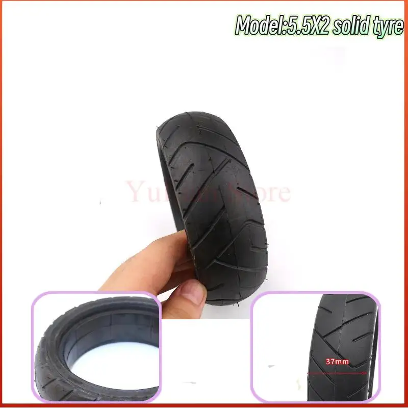 5.5 inch 5.5x2 Solid wheel with good quality Nes carbon fiber scooter solid tyre with alloy rim tyres dolly