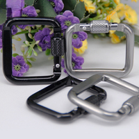 1PC Durable Square Carabiner Outdoor Camping Hiking Keychain Snap Clip Hook Kettle Buckle Carabiner Outdoor Sports Accessories