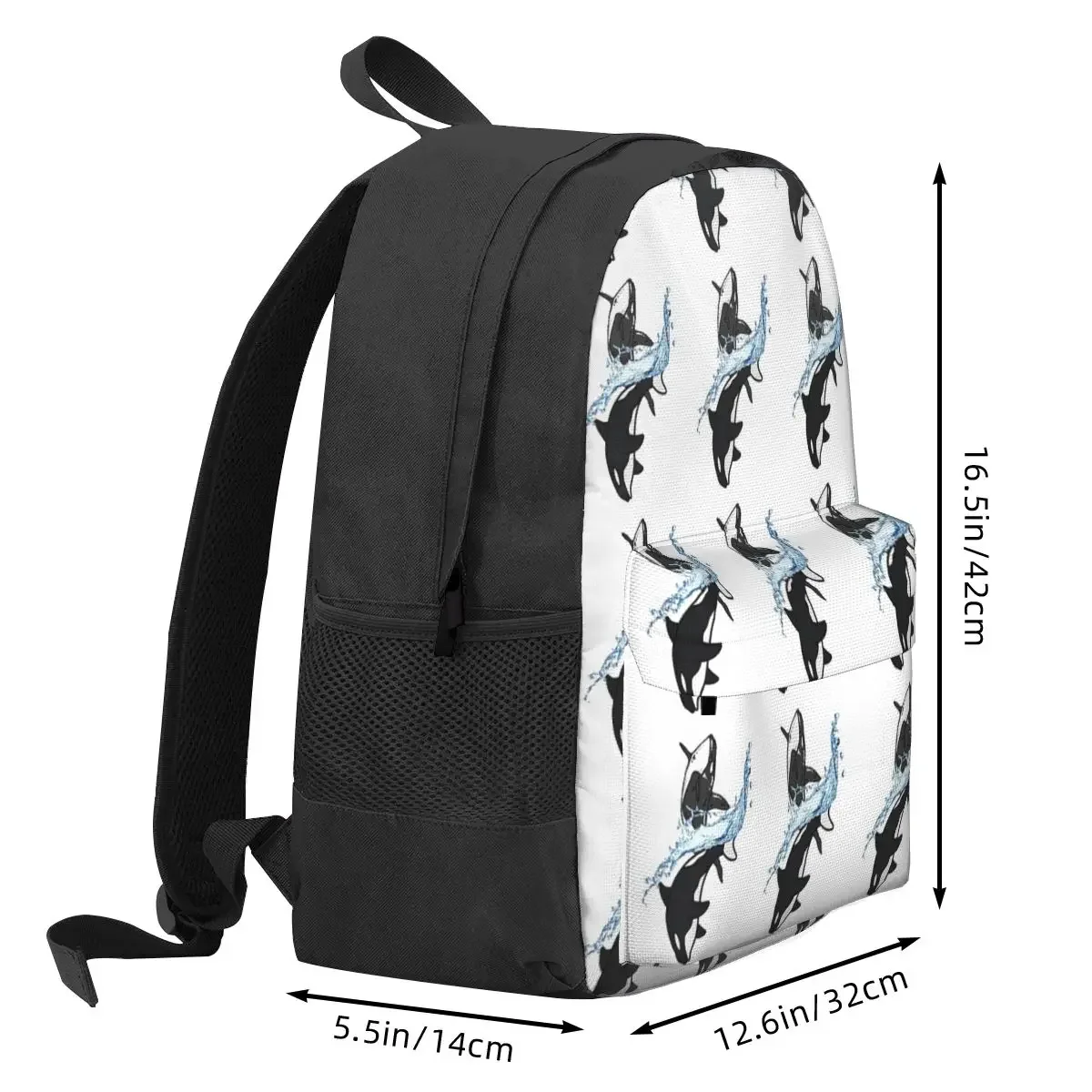 Orca Whale Backpacks Boys Girls Bookbag Children School Bags Cartoon Kids Rucksack Laptop Rucksack Shoulder Bag Large Capacity