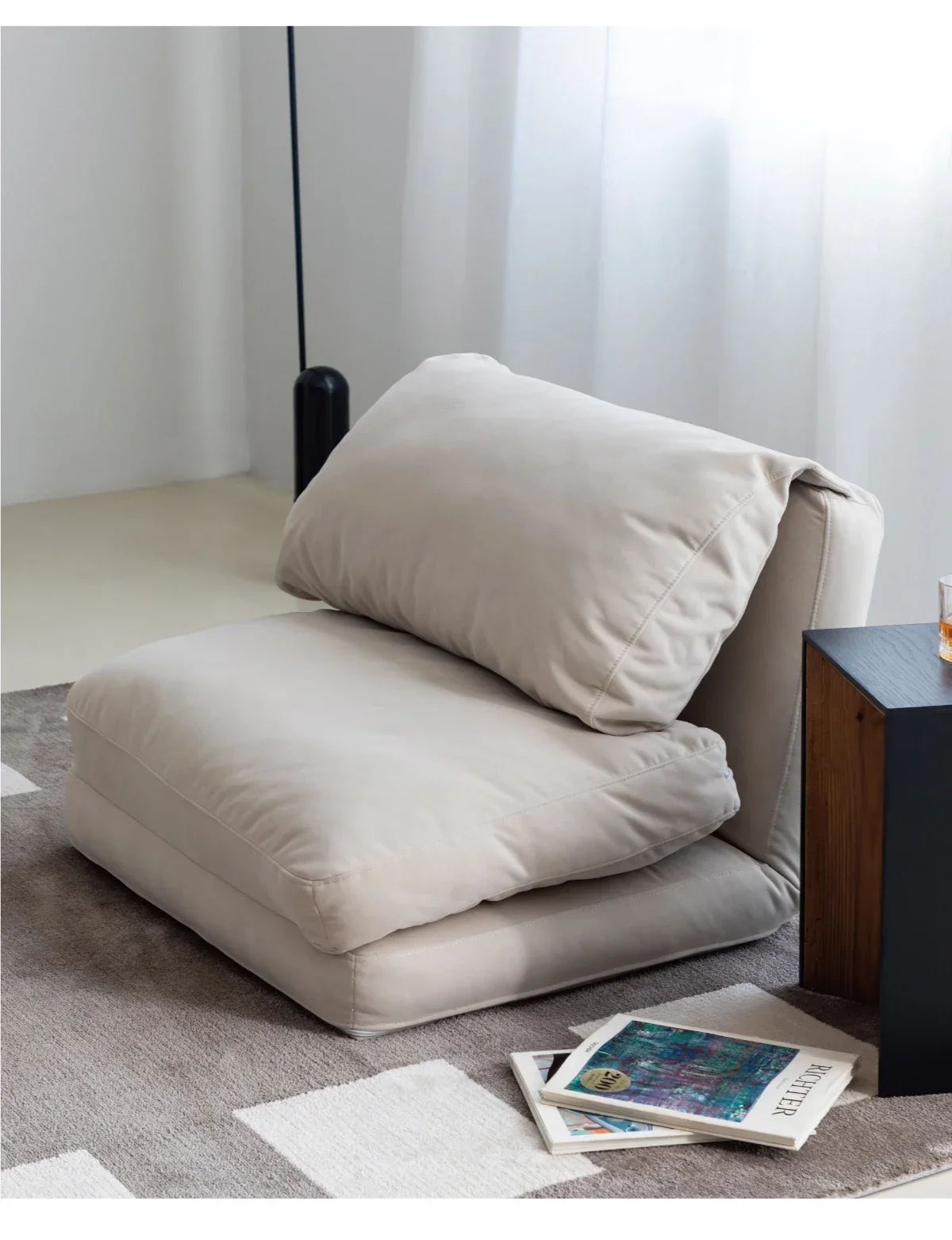 Modern Light Luxury Simple Swiss Roll Sofa Tatami Lazy Reclining Sofa Living Room Balcony Foldable