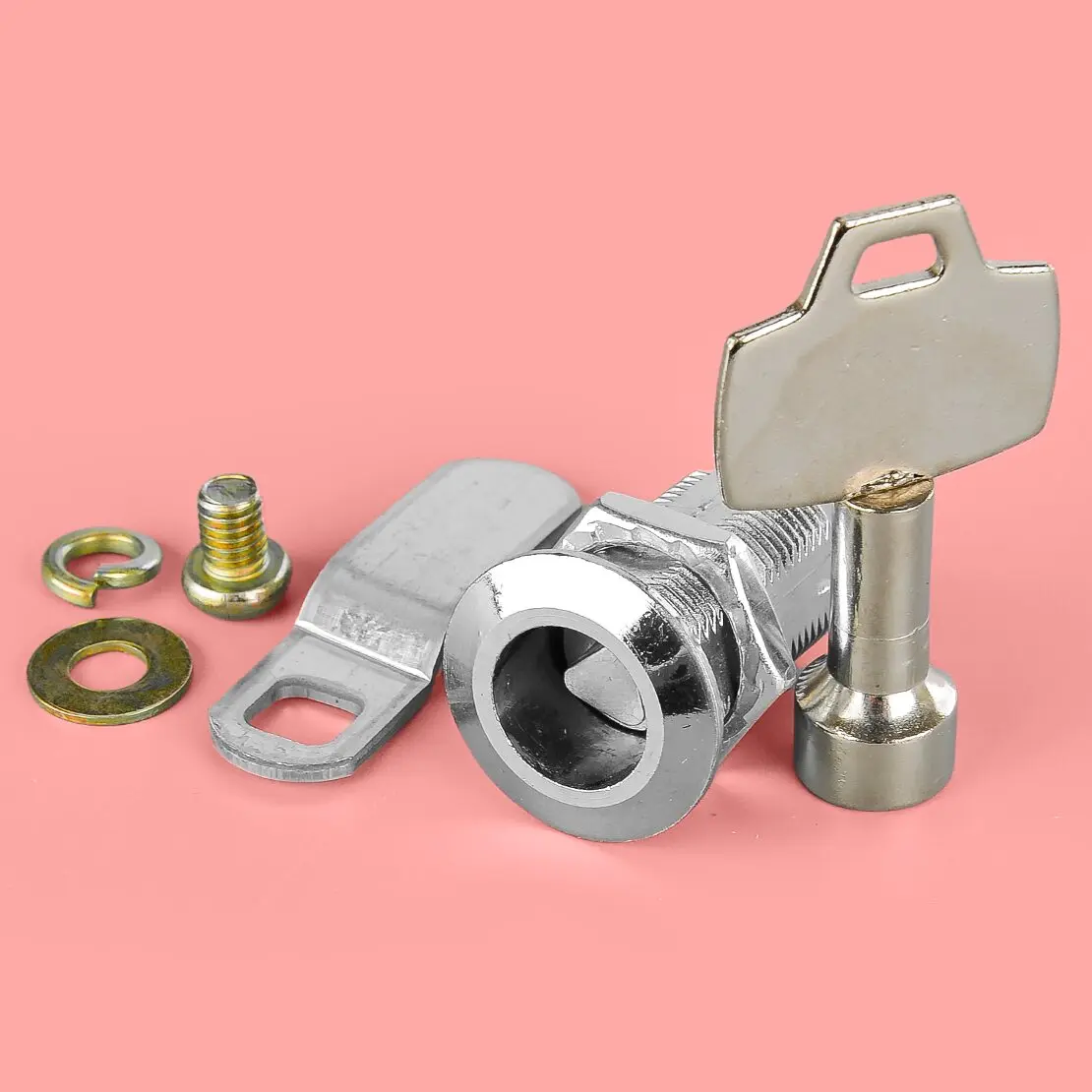 1 Set Outdoor Trash Can Lock Waste Litter Bin Community Rubbish Garbage Can Lock with Triangular Key Silver