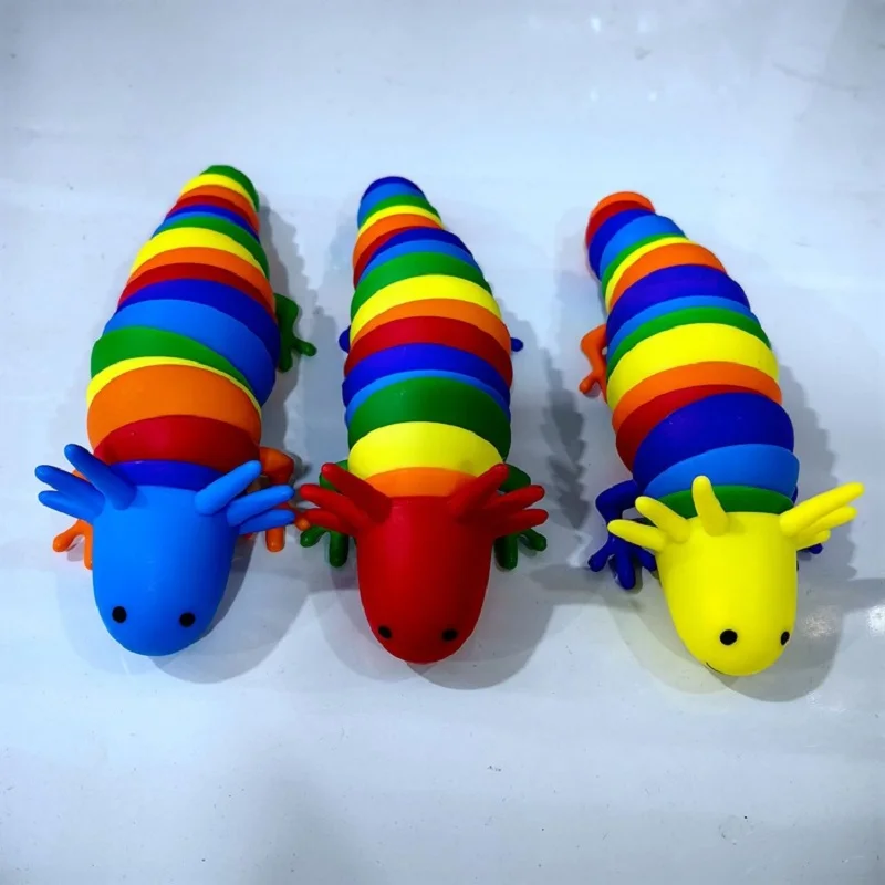 Fidget Slug zabawka dla dzieci 3D kolorowy sensoryczny ślimak łagodzi zabawę zabawka dekompresyjna kreatywny Twist Caterpillar Fidget Toys