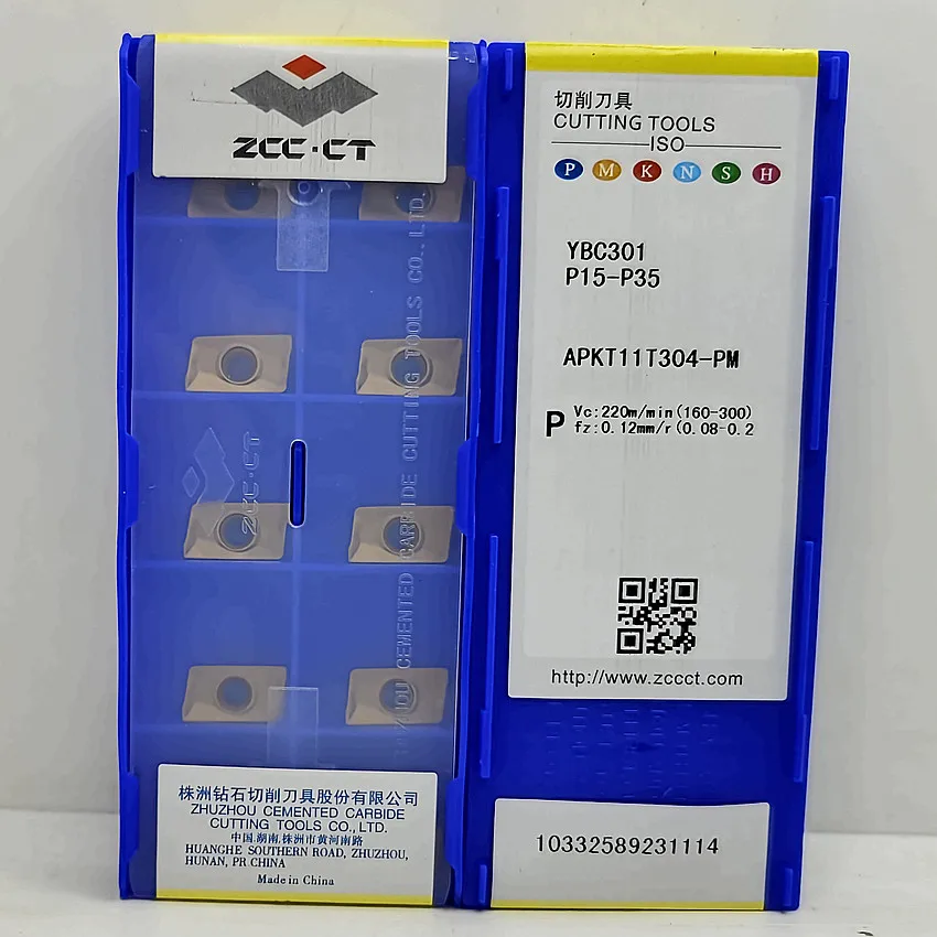 APKT11T304-PM YBC301 APKT11T304-PM APKT11T304 ZCC.CT CNC blade carbide insert Milling inserts Used for Steel P15-P35 10pcs/box