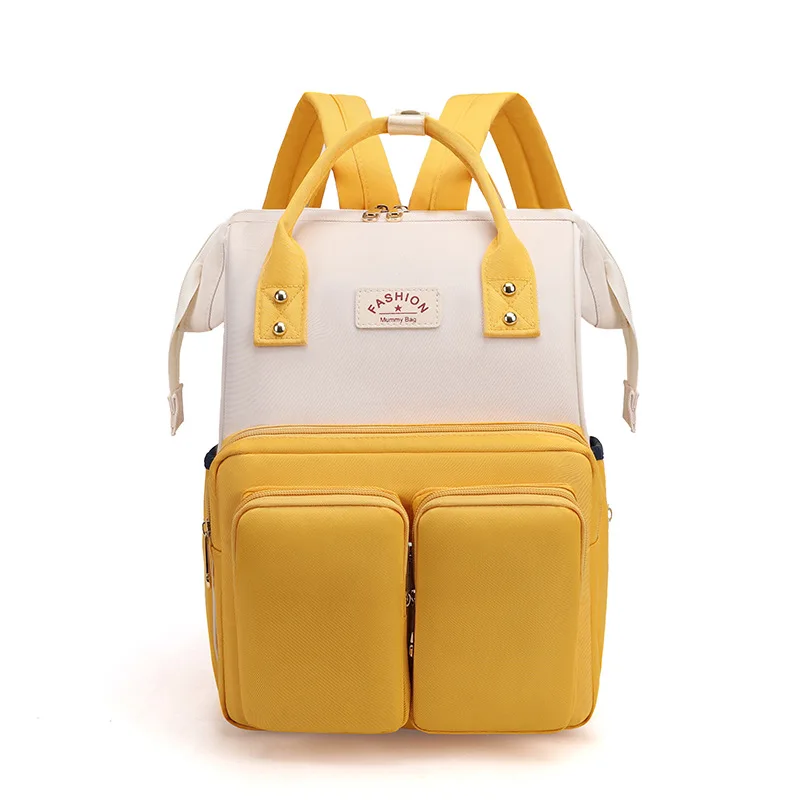 Cute small and fresh storage backpack large capacity fashion mother and baby bag light hand color backpack