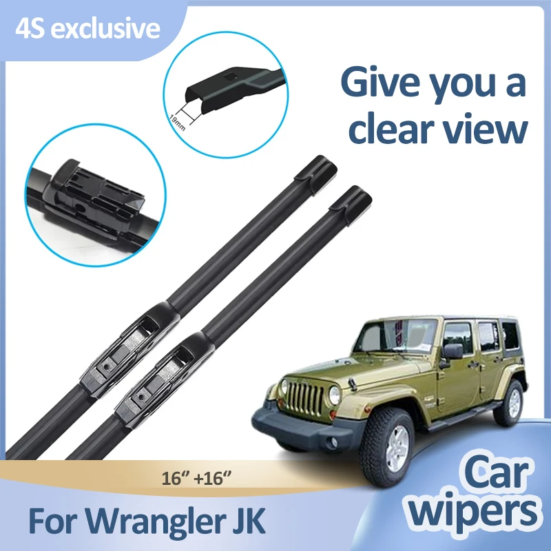 

Auto Wiper Blade For Jeep Wrangler JK MK3 2017~2007 2016 2015 2014 2013 Front Window Wiper Tool Decoration Glass Car Accessories