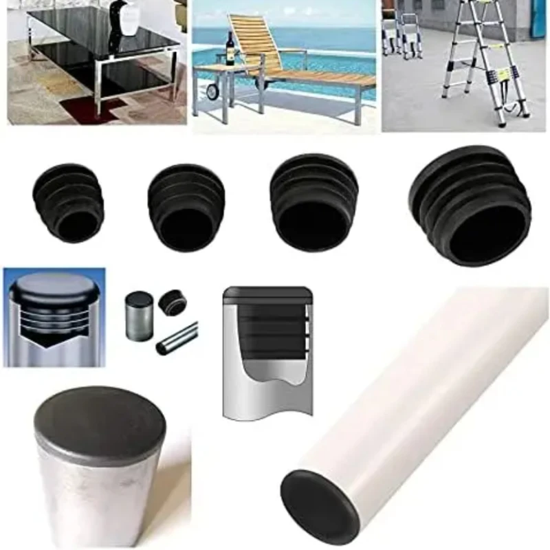 أسود جولة البلاستيك تقطيع نهاية غطاء أنبوب الأنابيب إدراج المكونات كد إدراج سدادة ل كرسي الساق الأنابيب تابون توبو 12 مللي متر-100 مللي متر #4