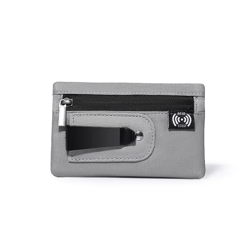 1 x Mini-Geldbörse, einfache Stofftasche mit Reißverschluss und Gürtelclip, nicht geflochtener RFID-blockierender Geldbeutel-Organizer für Bargeld und Münzen – Detail 13