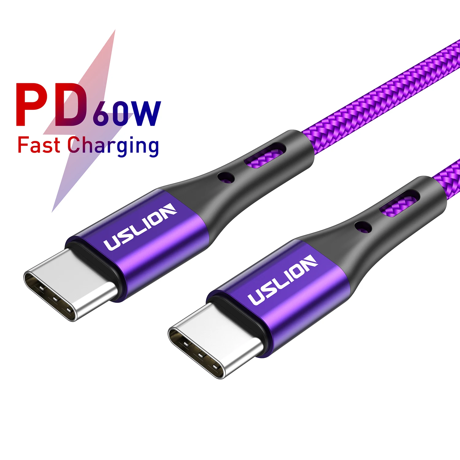 PD 60W Type C to Type C Cable 3A USB C Fast Charging Cable for iPhone Xiaomi Redmi Huawei Samsung Tablets Laptops 0.5M/1M/2M/3M