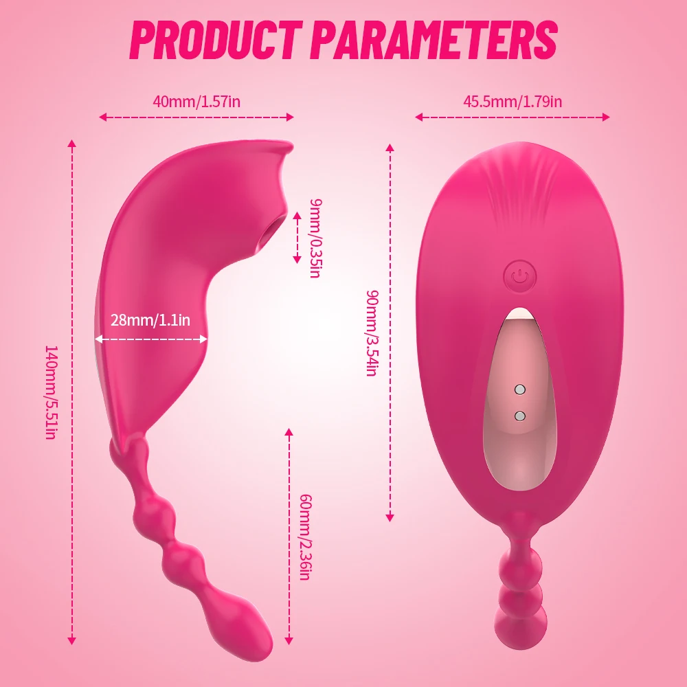 Bluetooth Butterfly Wearable Sucking Vibrator for Women Wireless APP Remote Control Vibrating Panties Dildo Sex Toys for Couple