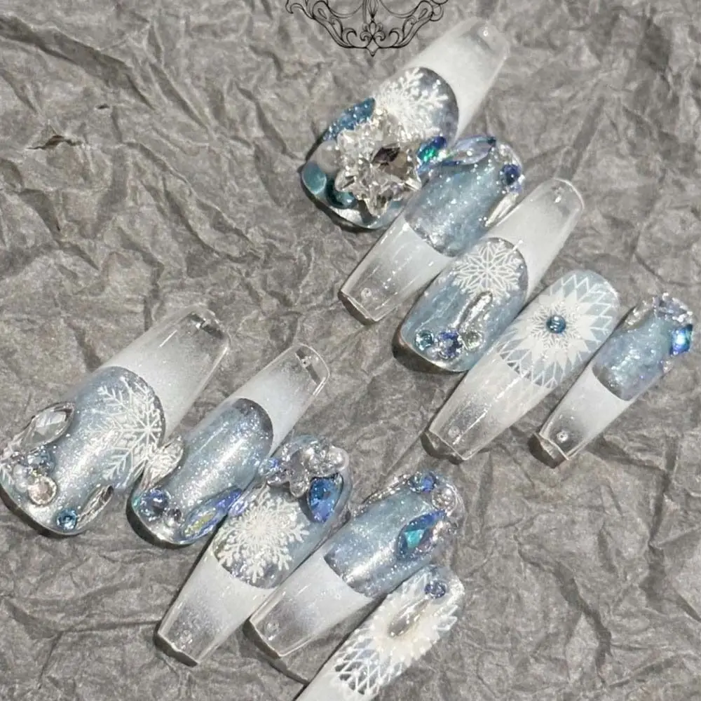 Xmas Nail Charms Christmas Snowflake Nail Stickers Manicure Ornaments Nail Accessories Christmas Snowflake Nail Decals