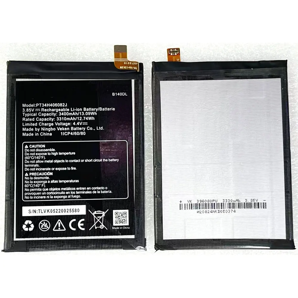 

3.85V 13.09Wh PT34H406082J Replacement Li-ion Battery for BLU View 3 B140DL Mobile Phone