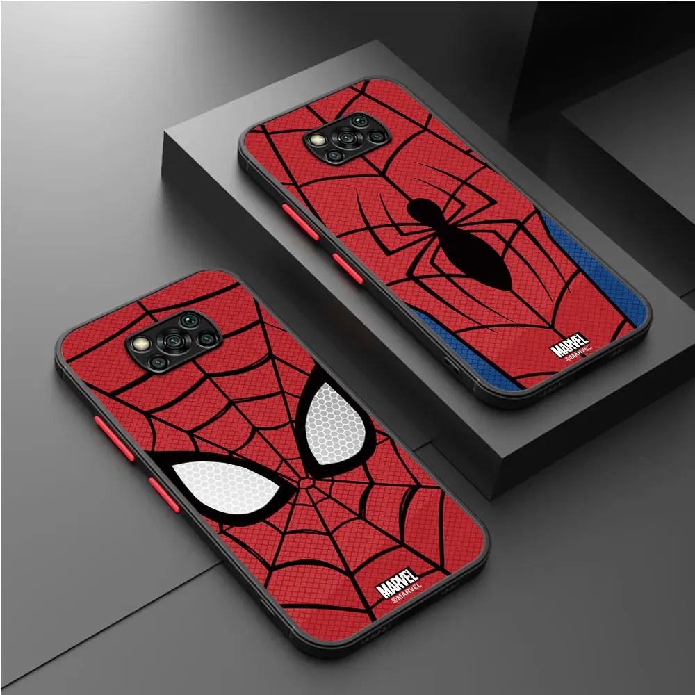 Marvel superhero Spider Man Case for Xiaomi Poco X3 NFC X4 Pro M5 M3 C40 X4 GT M5s X3 Pro X5 Pro F3 Clear Coque Soft Cover