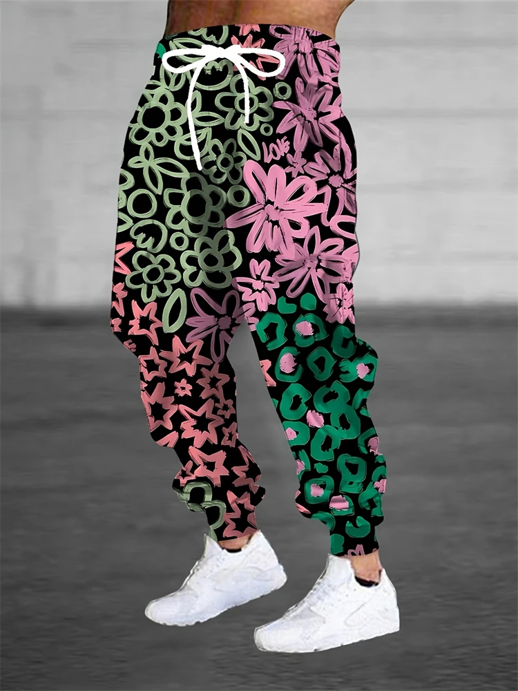 الربيع/الخريف ثلاثية الأبعاد مطبوعة سراويل تقليدية رجالية في الهواء الطلق الشارع الشهير الهيب هوب واسعة الساق السراويل المألوف الرجال تنفس السراويل الطويلة