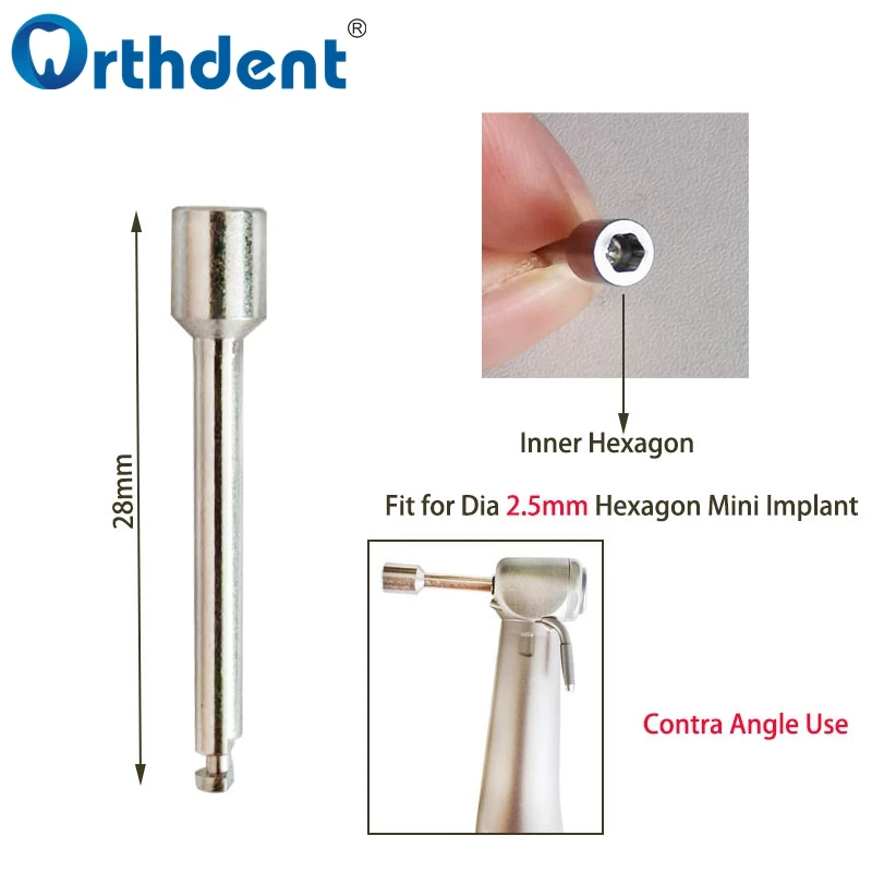 1Pc Dental Implant Mini Screw Orthodontic Adaptor Hexagonal Small Short Stem Key Surgery Tools For Dentistry Low Handpiece