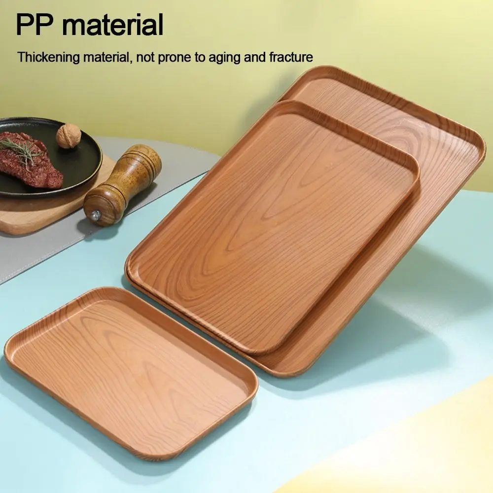 Nordic PP Pallet Plastic Tray Food Bread Pan Rectangular Storage Household Kitchen Supplies Hotel Service Tray Dessert