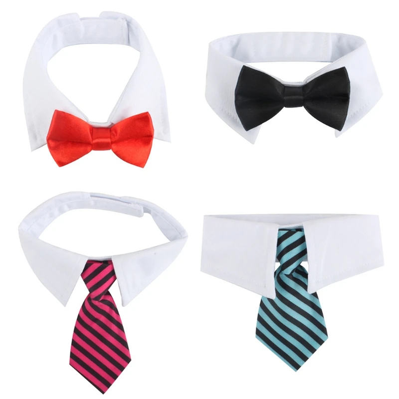 for Cat Tuxedo Necktie Bow Tie Adjustable Formal Tie Tux Collar for Small Boy Pet