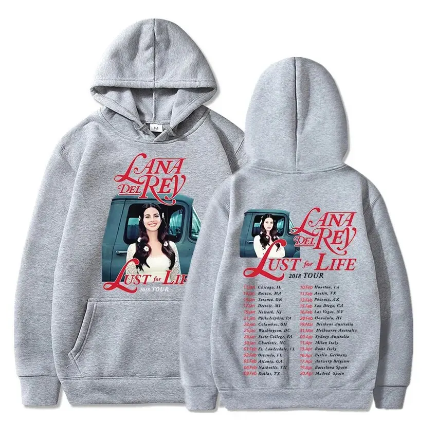 New Singer Lana Del Rey Lust for Life Men's Hoodie Women's Fashion Simple Long sleeved Pullover Street Trend Large Sweatshirt