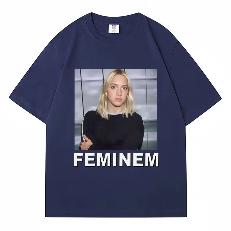 Eminem Feminem Print Funny T-Shirt Men Women Hip Hop Oversized Fashion Hip Hop T-shirts Cotton Casual Novelty T Shirt Streetwear