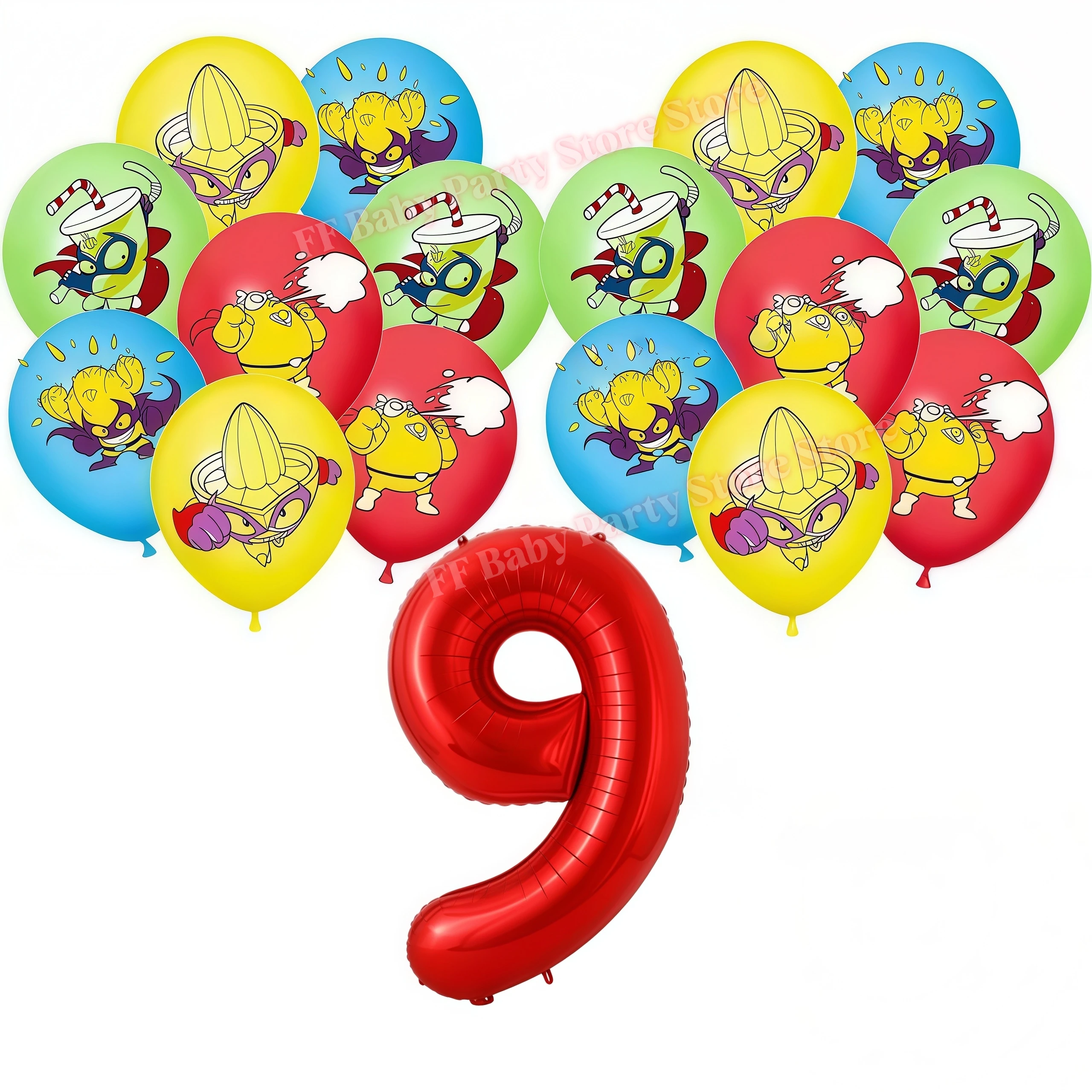 Superthings Geburtstagsparty-Dekoration Superzings Spielballons Tortendekoration Hintergrund Babyparty-Event-Zubehör Kindergeschenke – Detail 16