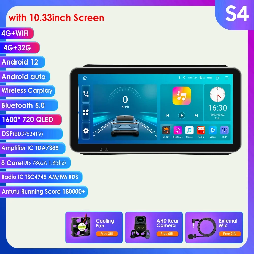 Hizpo 2din Autoradio Multimedia Speler voor Opel Mokka 2012-2016 Android 13 Auto Draadloze Carplay GPS BT RDS 10.33 "Stereo GEEN DVD