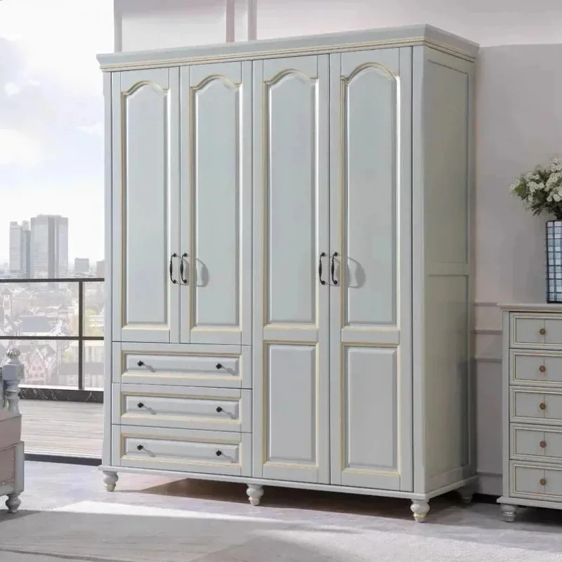 Armarios de Almacenamiento para Niñas y Mujeres, Armario de Madera con Puertas Blancas, Armario para el Hogar, Organizador de Dormitorio, Armario Armable de Ropa, Muebles