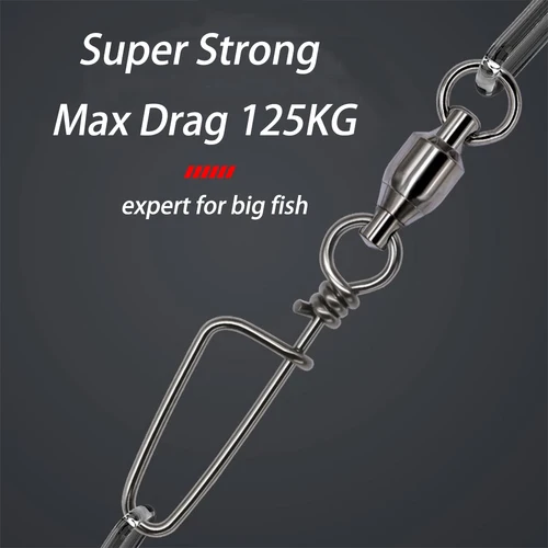 Imagen 2 del producto ORJD 5/10 Uds. Conector de pesca giratorio a presión fuerte KG rodamiento de barril giratorio Coastlook accesorios de aparejos de pesca de acero inoxidable