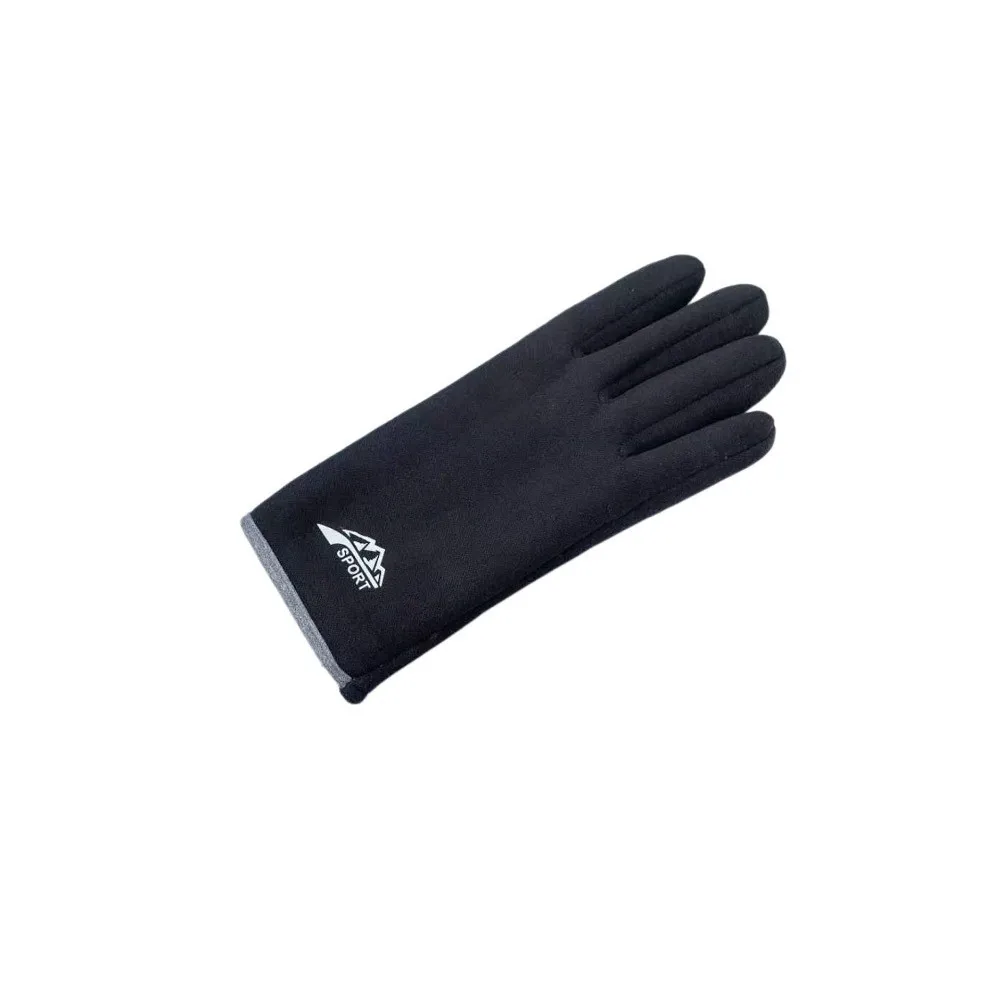 Soft Material Winter Warm Gloves Thickened Design Full Fingers Driving Mittens Pair Pack Solid Color Anti-Slip Gloves For Men
