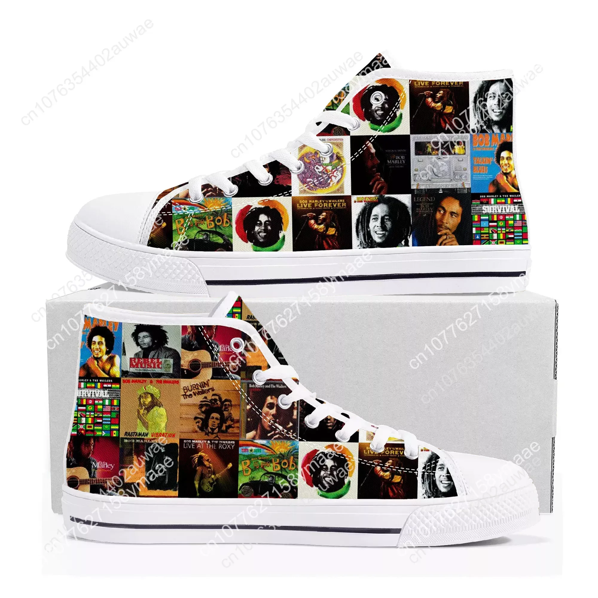 Legend Bob Marley Reggae Rasta High Top High Quality Sneakers Men Women Teenager Canvas Sneaker Casual Couple Shoes Custom Shoes
