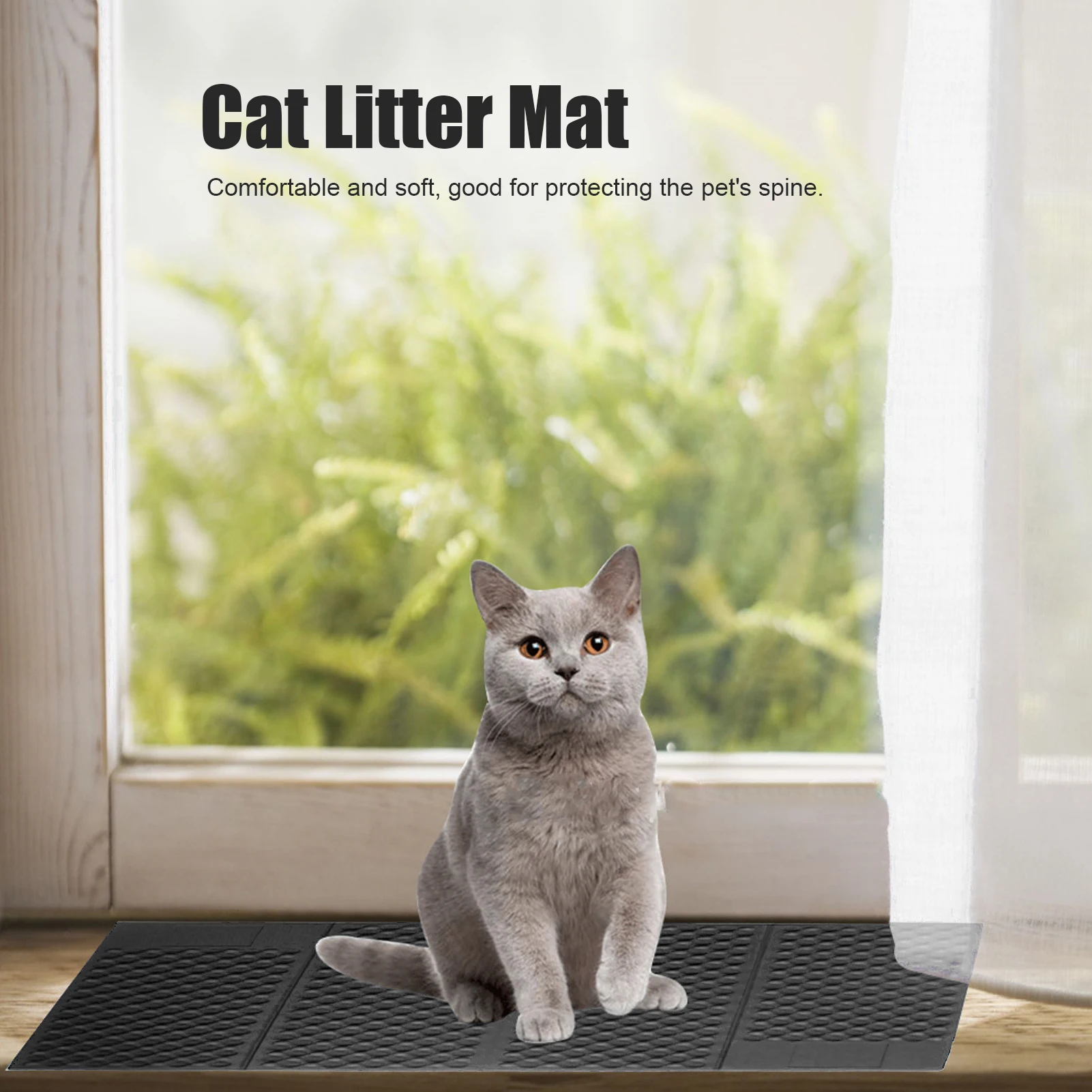 Cat Litter Mat Foldable Cellular Waterproof Pet Litter Box Mat Non-Slip Sand Cat Pad Washable Bed Mat Clean Pad Products