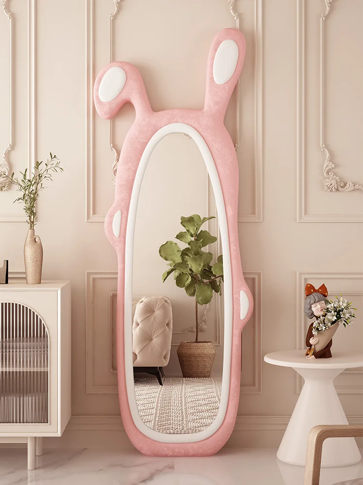 Netizen Rabbit Mirror Full Body Mirror Household Bedroom Girl Cute Cream Style Dressing Mirror