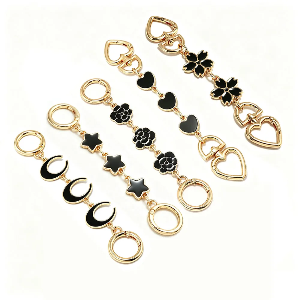 5pcs Bag Extender Charm, Star Moon Flower Heart Purse Extending Chain Strap  for Handbags Tote Shoulder Bags Backpack Wallet